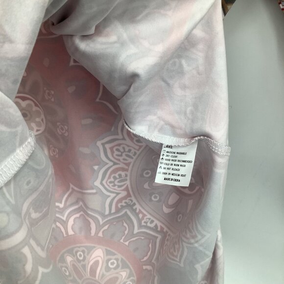 MANGOPOP Women's Bodysuit L Multicolor Mock Neck Long Sleeve Geometric - Picture 3 of 4